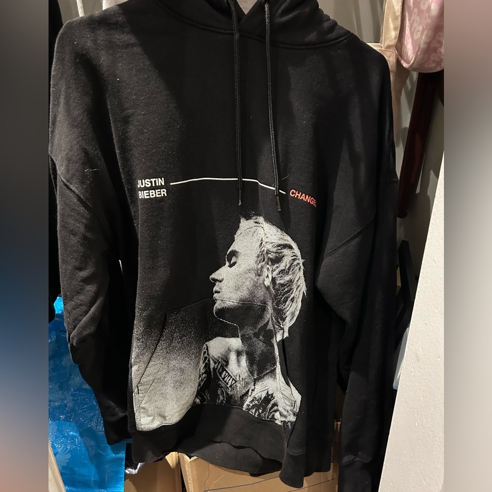 Black Justin Bieber Graphic Hoodie